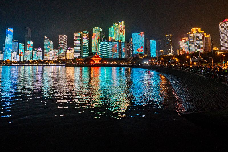 青岛夜市美食街实拍